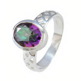 Skylar Multicolor Solitaire Ring with Silver Band